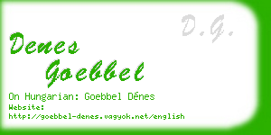 denes goebbel business card